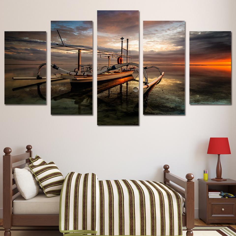 Boat Sea Sky – Space Canvas Wall Art