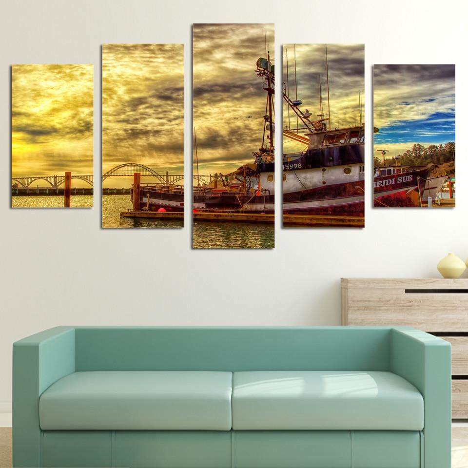 Boat Sea – Space Canvas Wall Art