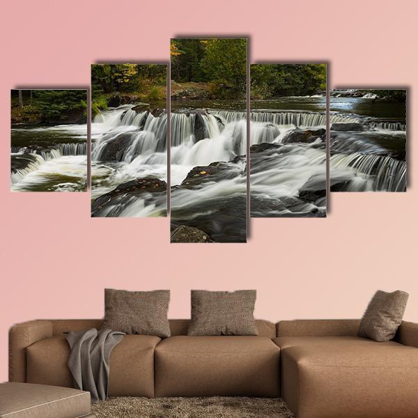 Bond Upper Falls In Autumn – Nature Canvas Wall Art