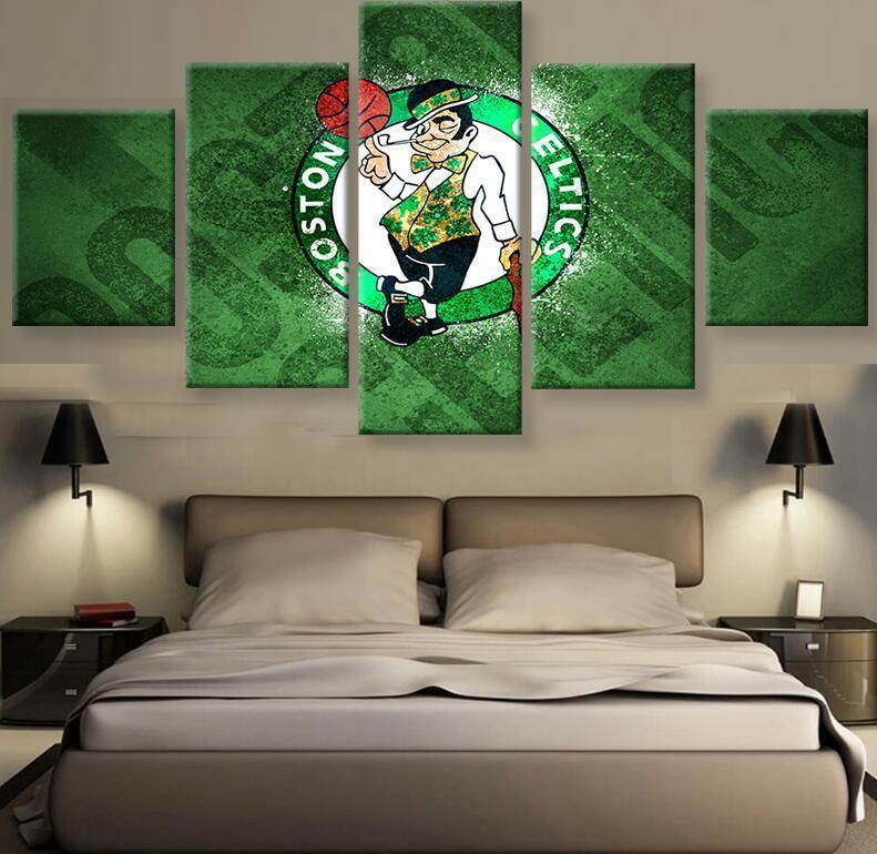 Boston Celtics Team Logo Poster 2 Nba Basketball – Canvas Wall Art