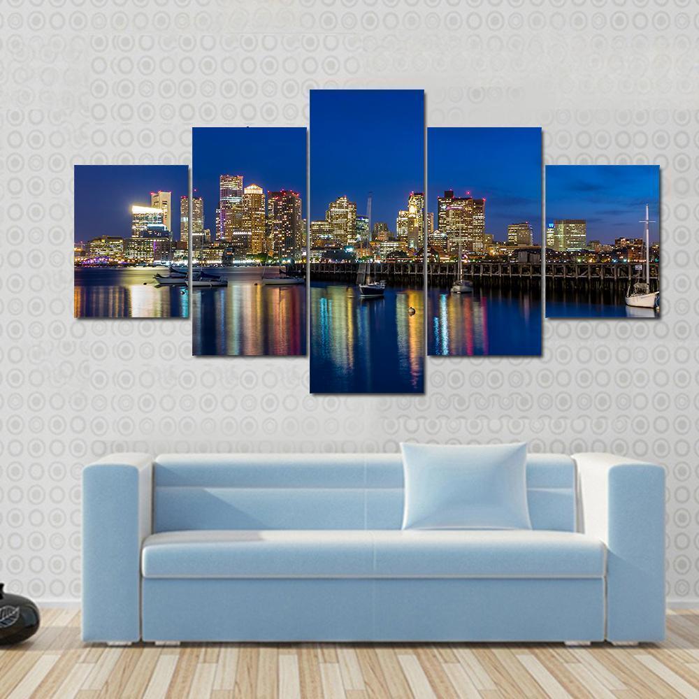 Boston Downtown Skyline Skyscraper Nature – Canvas Wall Art