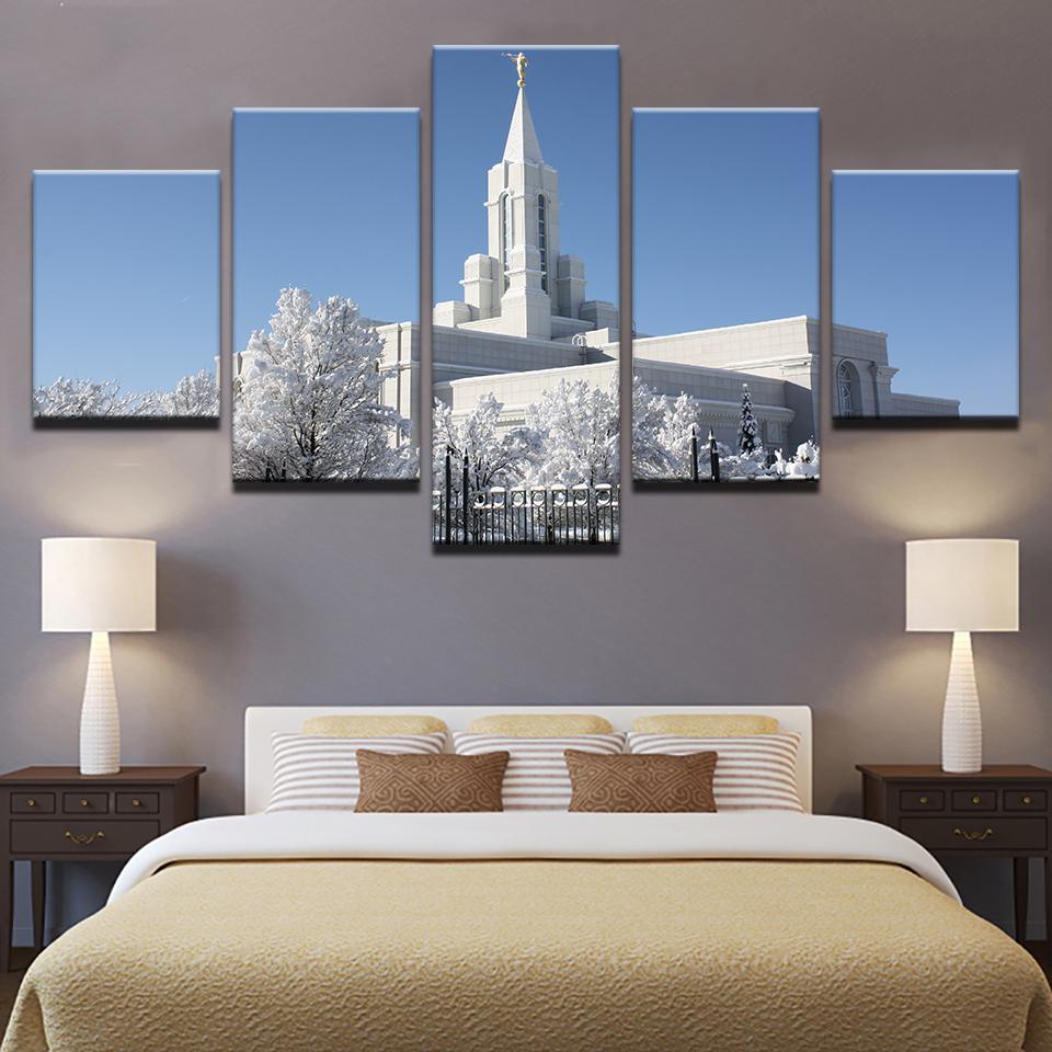 Bountiful White Utah Temple – Nature Canvas Wall Art