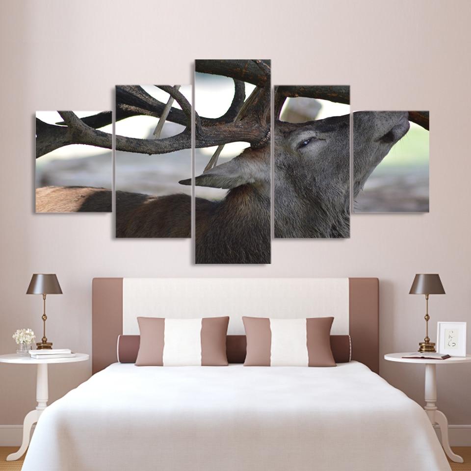 Branched Antler Deer – Animal Canvas Wall Art