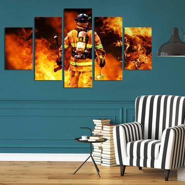 Brave Firefighter – Career Canvas Wall Art