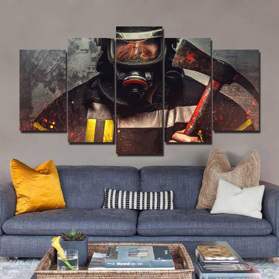 Brave Fireman – Career Canvas Wall Art