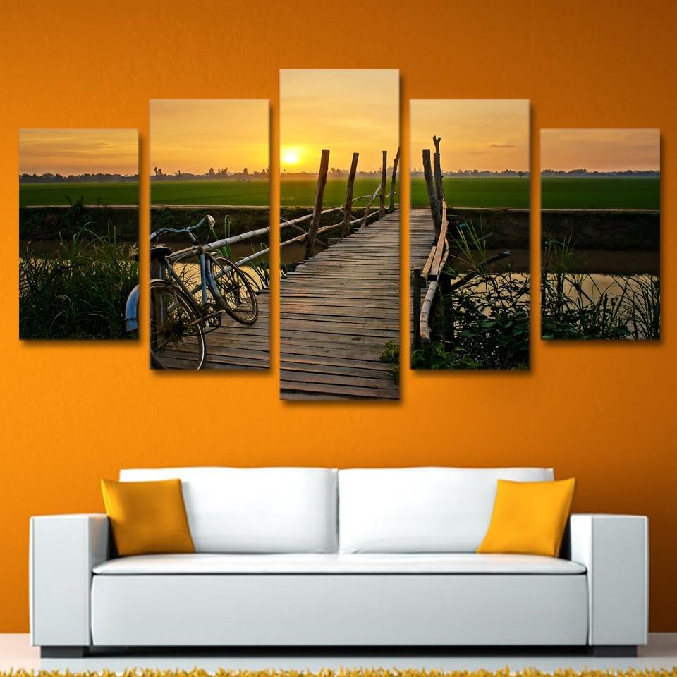Bridge Bike – Nature Canvas Wall Art