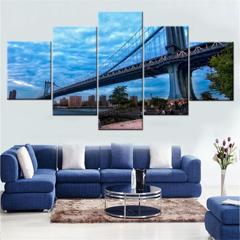 Bridge Blue Sky – Nature Canvas Wall Art