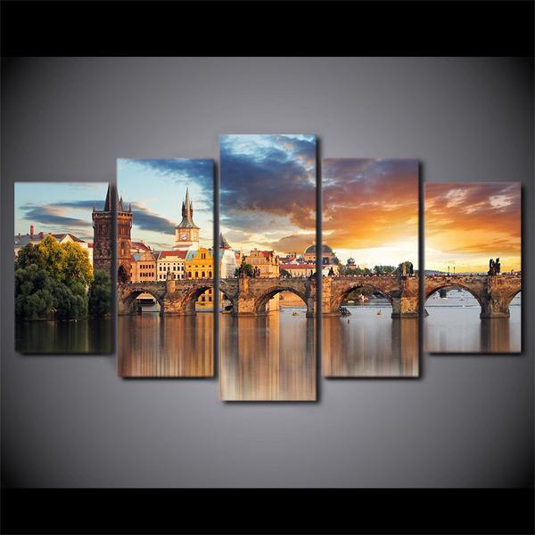Bridge Building 02 – Nature Canvas Wall Art