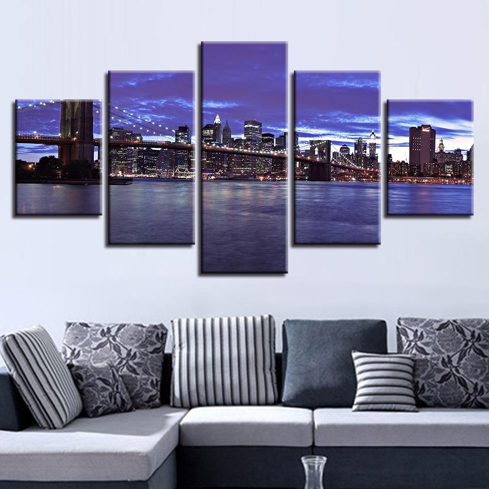Bridge Building Night 9 – Nature Canvas Wall Art