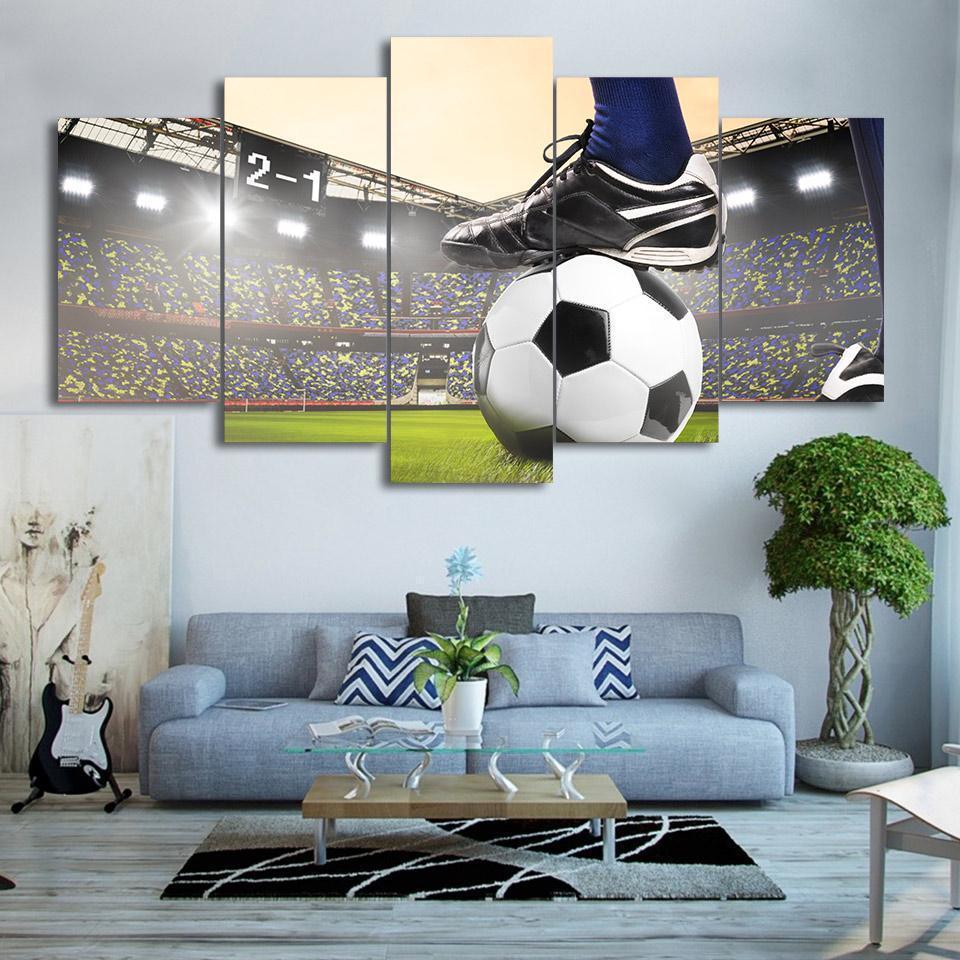 Bright Soccer Kick – Sport Canvas Wall Art