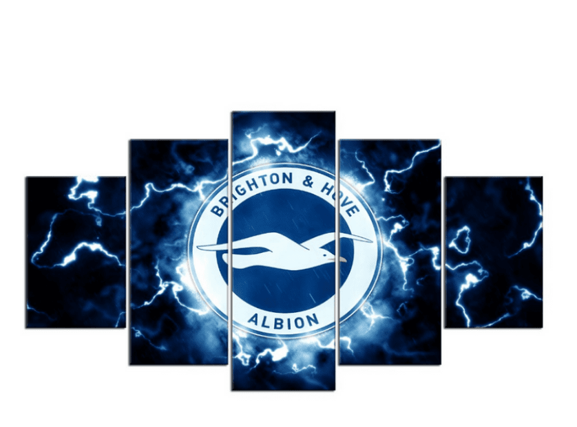 Brighton Hove Albion F.C. Thunder Logo Soccer – Canvas Wall Art