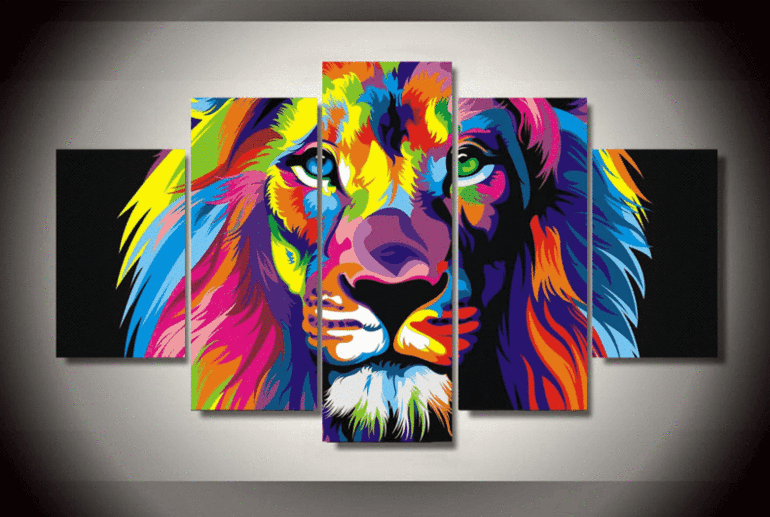 Brilliant Lion Abstract And Animal – Canvas Wall Art