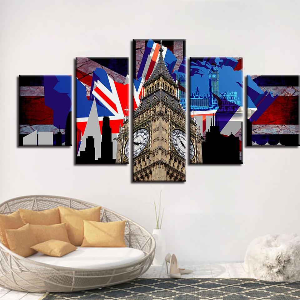 British Flag Big Ben – Nature Canvas Wall Art
