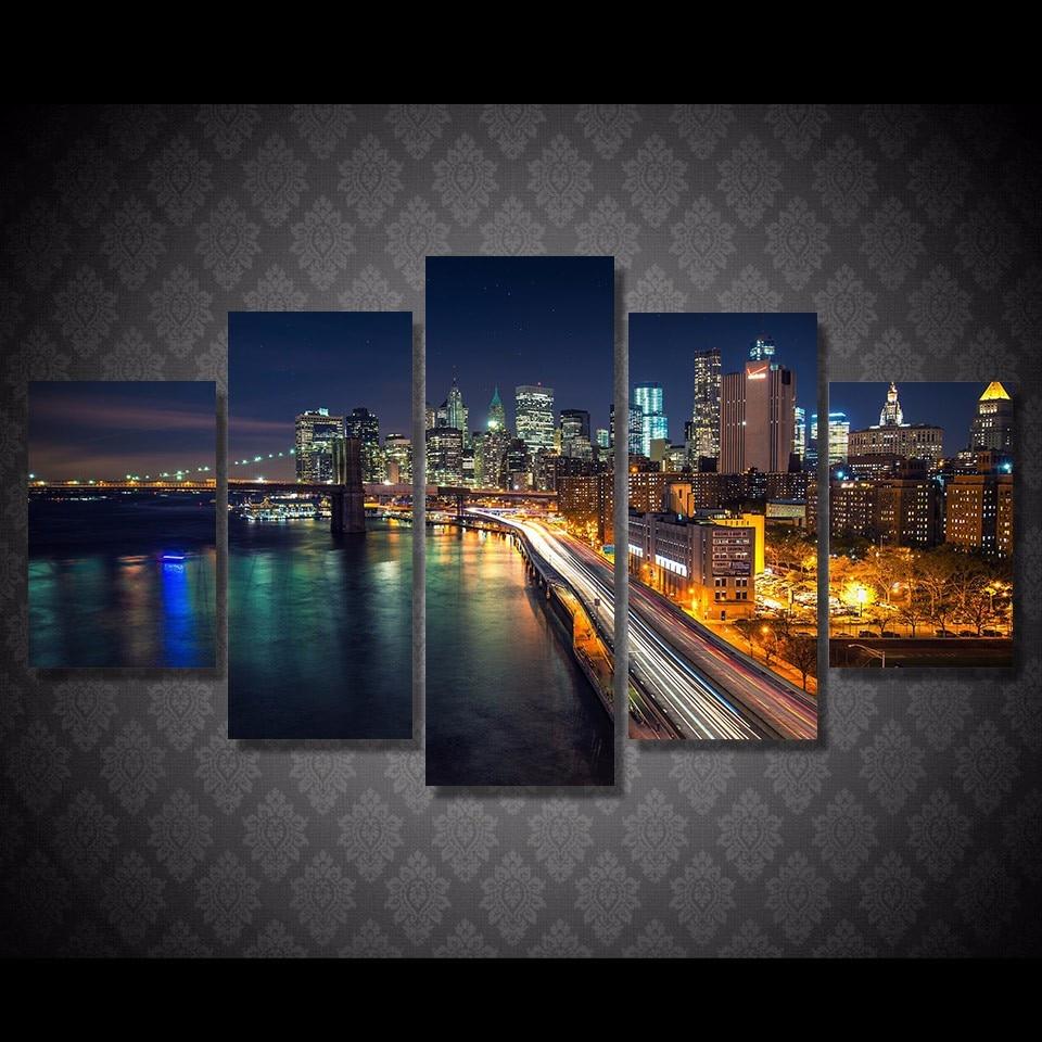 Brooklyn Bridge East River 01 – Nature Canvas Wall Art