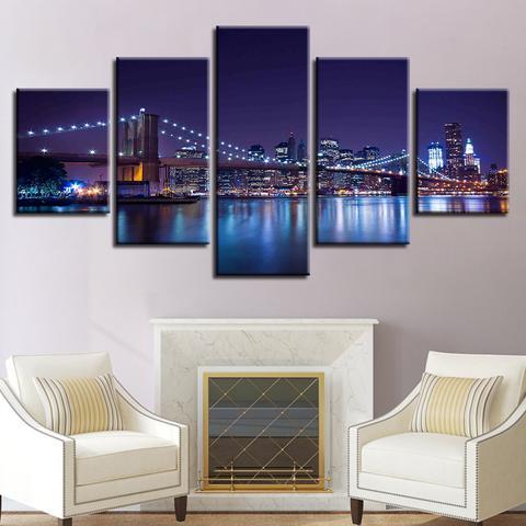 Brooklyn Bridge Glow – Nature Canvas Wall Art