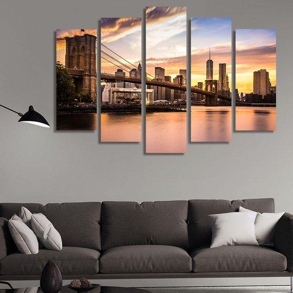 Brooklyn Bridge Viewed From Brooklyn Bridge Park – Nature Canvas Wall Art