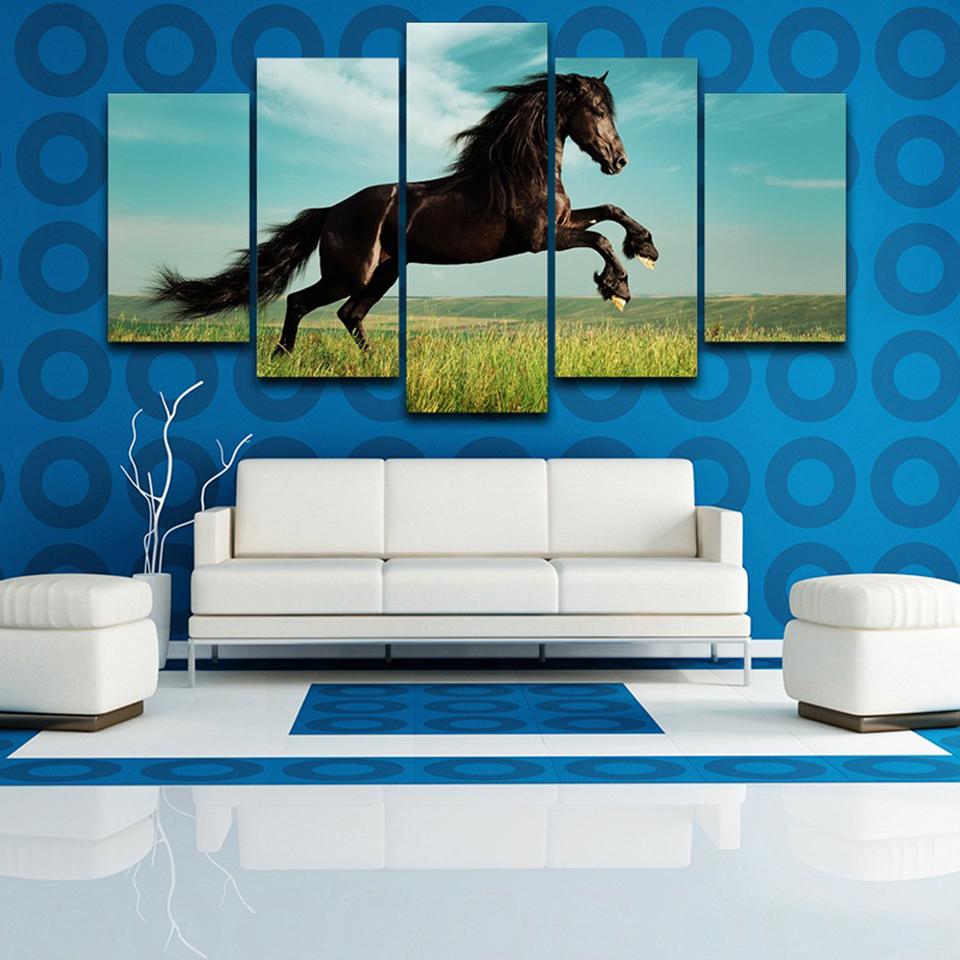 Brown Running Horse – Animal Canvas Wall Art