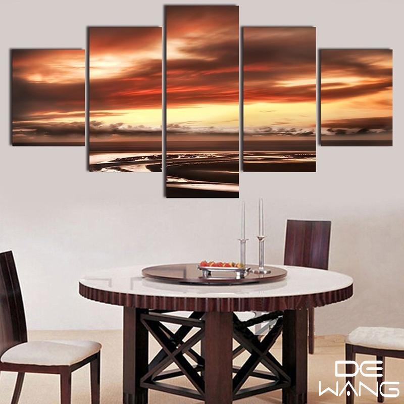 Brown Sky At Sunset – Nature Canvas Wall Art