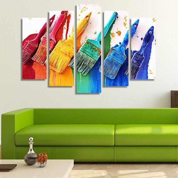 Brush Color Paint – Abstract Canvas Wall Art