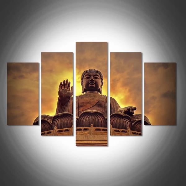 Buddha At Sunset Sunrise – Religion Canvas Wall Art