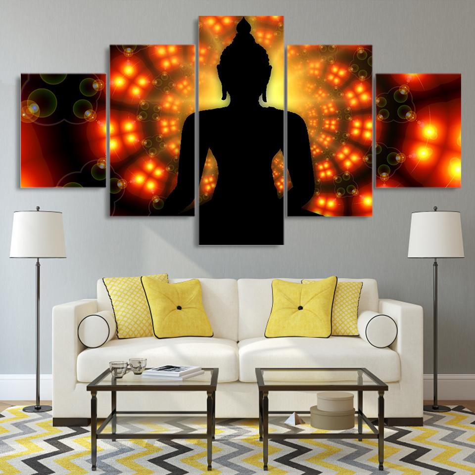 Buddha Backlight – Religion Canvas Wall Art