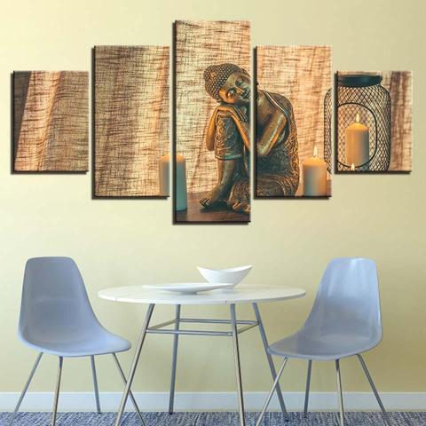 Buddha Candles – Religion Canvas Wall Art