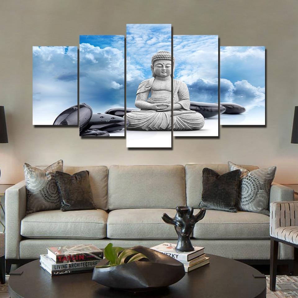 Buddha Clouds – Religion Canvas Wall Art