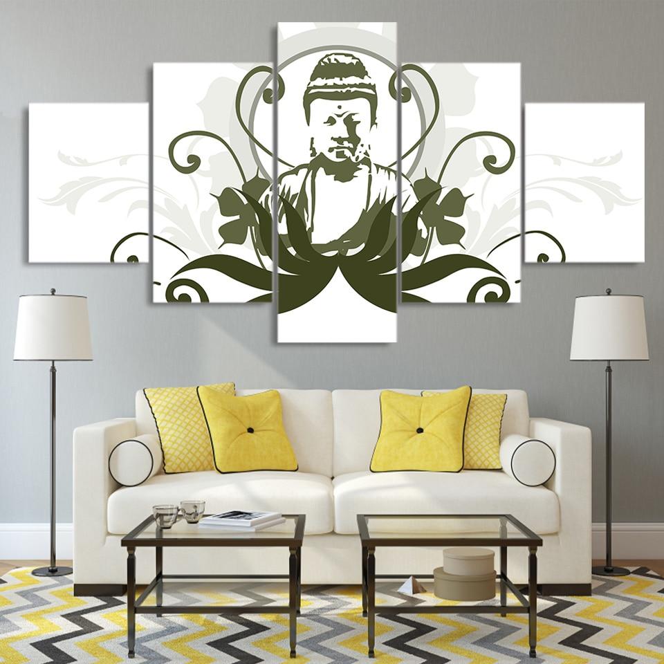Buddha Comic Drawing – Religion Canvas Wall Art