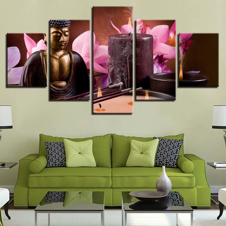 Buddha Flower 2 – Religion Canvas Wall Art