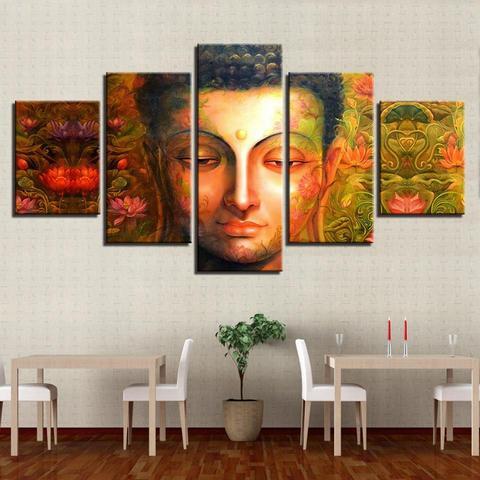 Buddha Flowers – Religion Canvas Wall Art