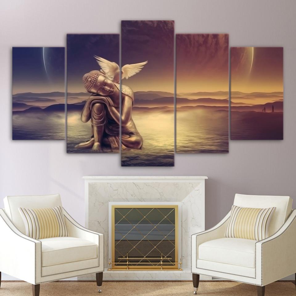 Buddha Peace Dove – Religion Canvas Wall Art