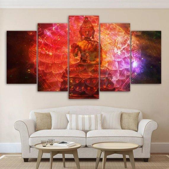 Buddha Split 5 – Religion Canvas Wall Art