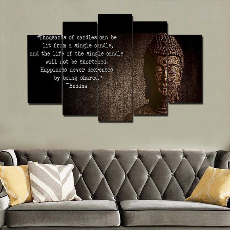 Buddha “Spread Happiness” – Religion Canvas Wall Art