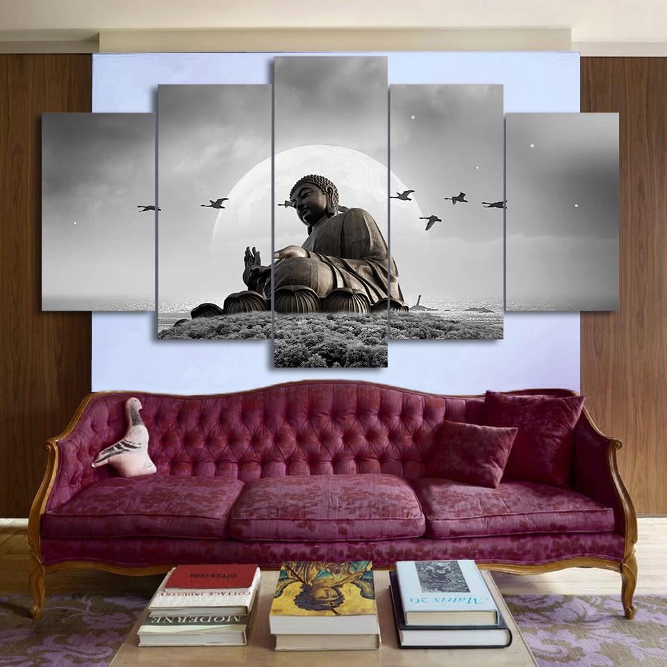 Buddha Statue On The Sea – Religion Canvas Wall Art