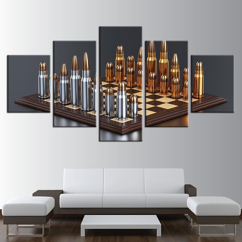 Bullets Chess Game – Abstract Canvas Wall Art