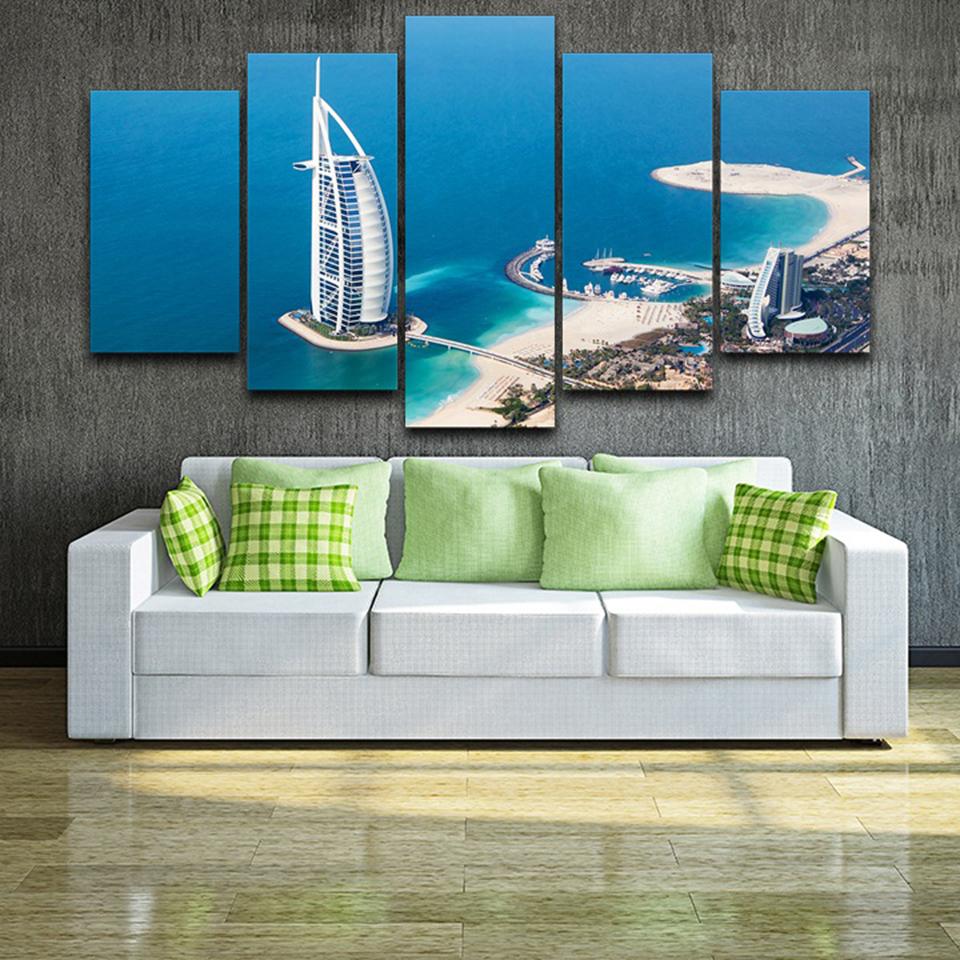 Burj Al Arab Seawings Dubai Blue Sea View – Nature Canvas Wall Art