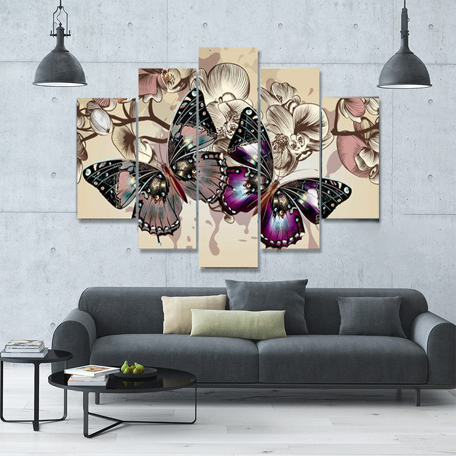 Butterflies In Motion – Abstract Animal Canvas Wall Art