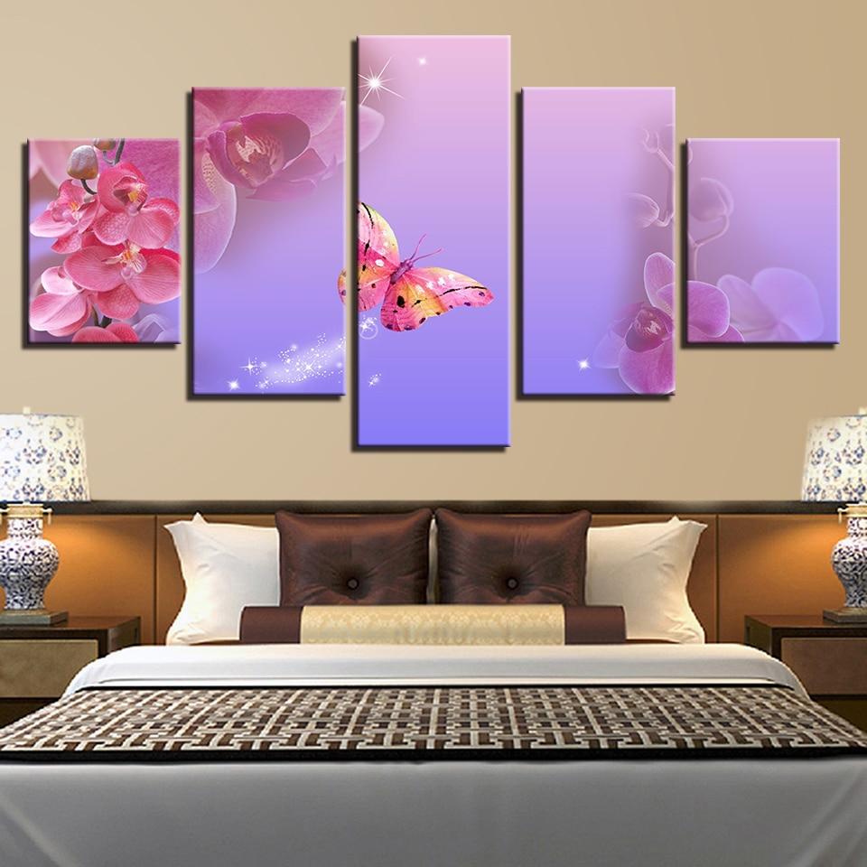 Butterfly And Purple Flower 02 – Nature Canvas Wall Art