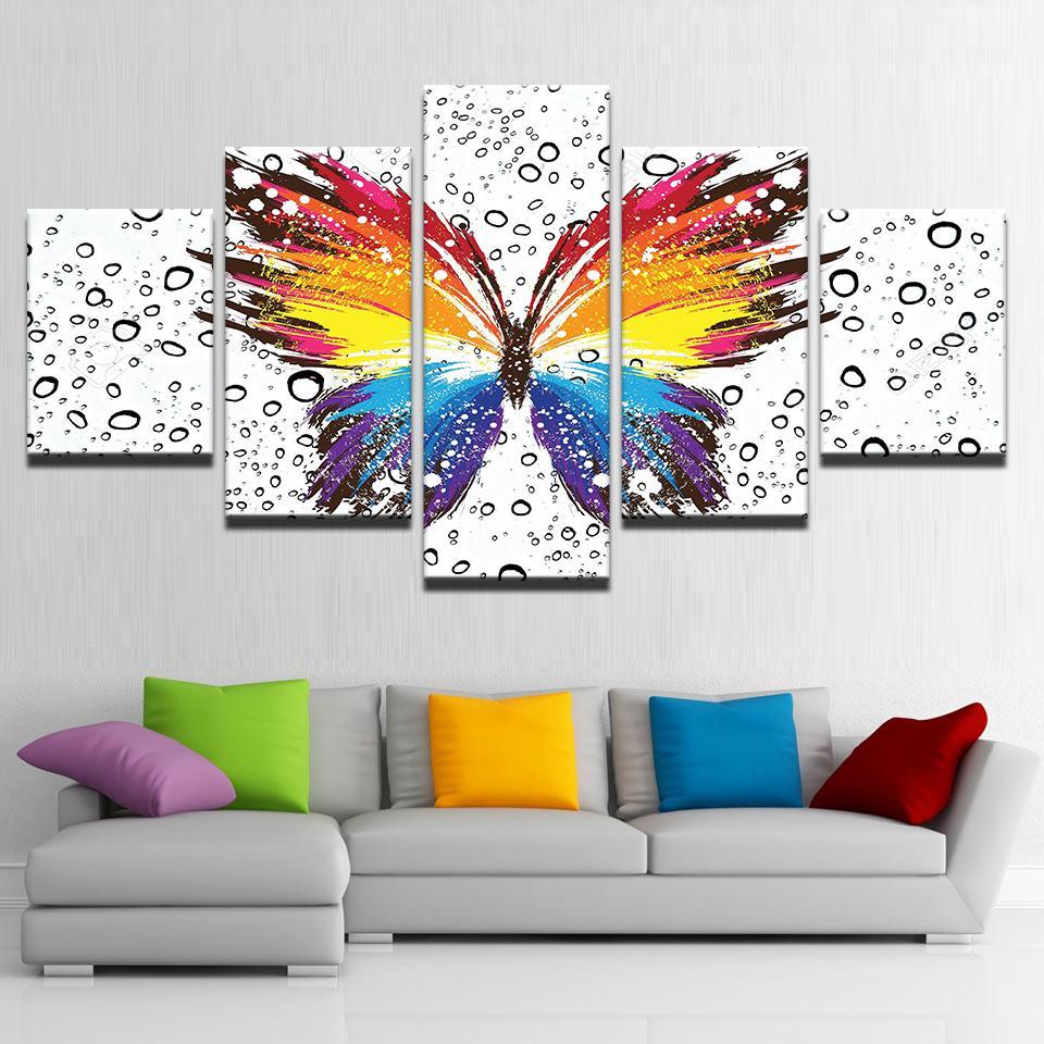 Butterfly Colorful Pattern Insect – Abstract Animal Canvas Wall Art