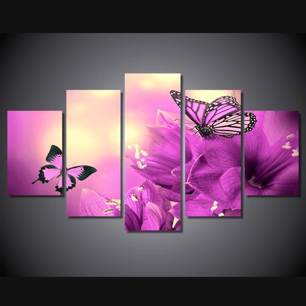 Butterfly Flower Purple Violet 01 – Animal Canvas Wall Art