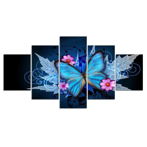 Butterfly Leaves Autumn Flower Blossom – Animal Canvas Wall Art