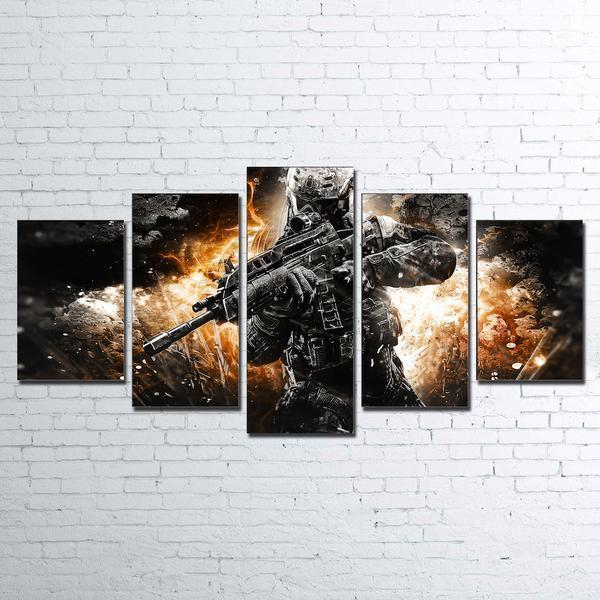 Call Of Duty Black Action Army – Canvas Wall Art