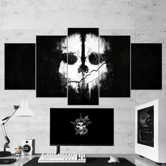 Call Of Duty Ghosts Skull 06 – Gaming Canvas Wall Art
