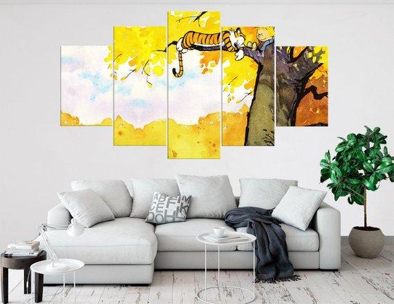 Calvin And Hobbes 1 – Cartoon Canvas Wall Art