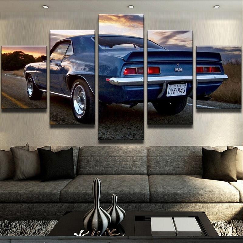 Camaro Ss Car Sunset – Automative Canvas Wall Art