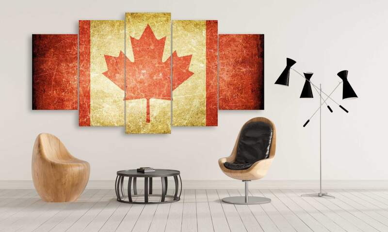 Canada Retro Flag With Scratches – Abstract Canvas Wall Art