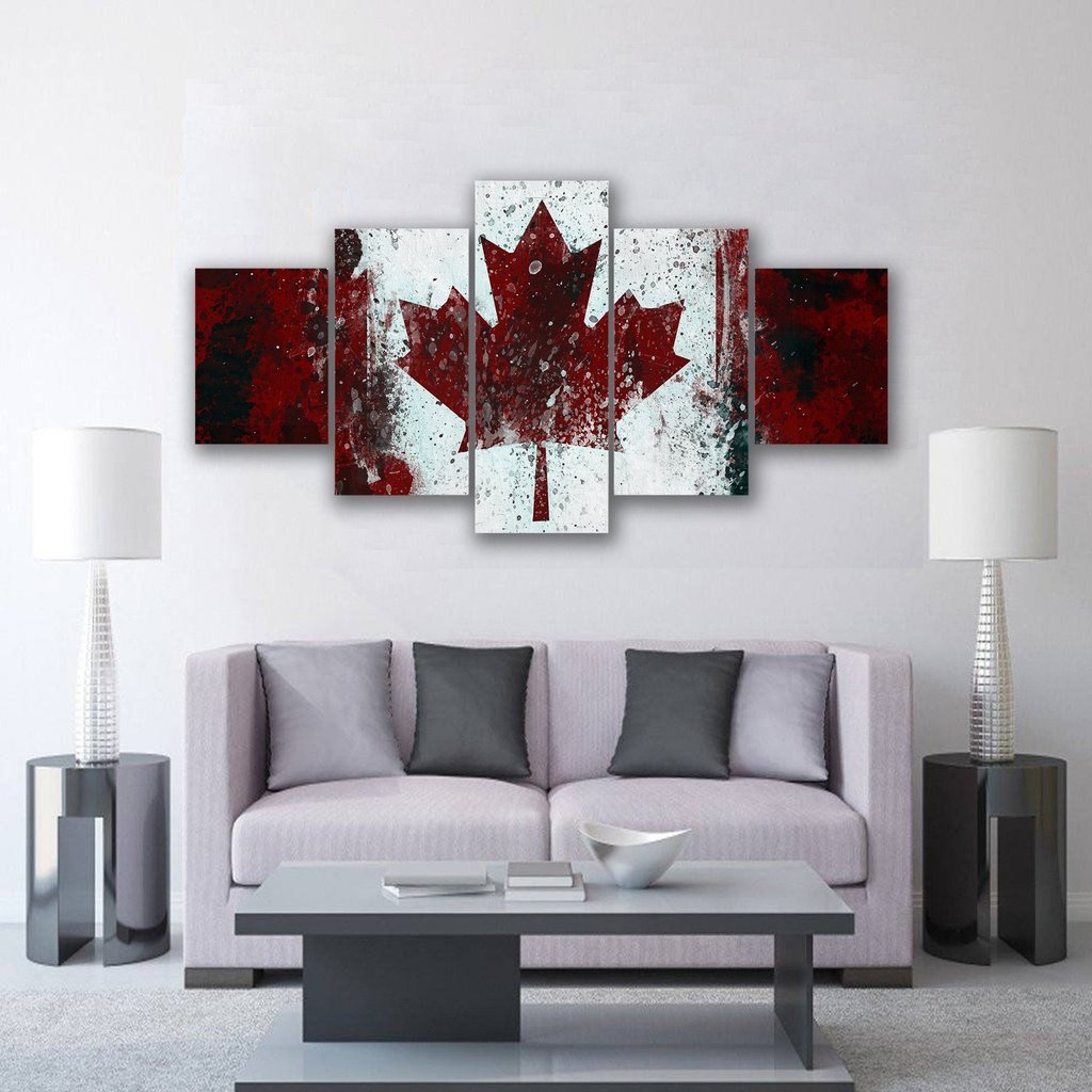 Canadian Flag – Abstract Canvas Wall Art