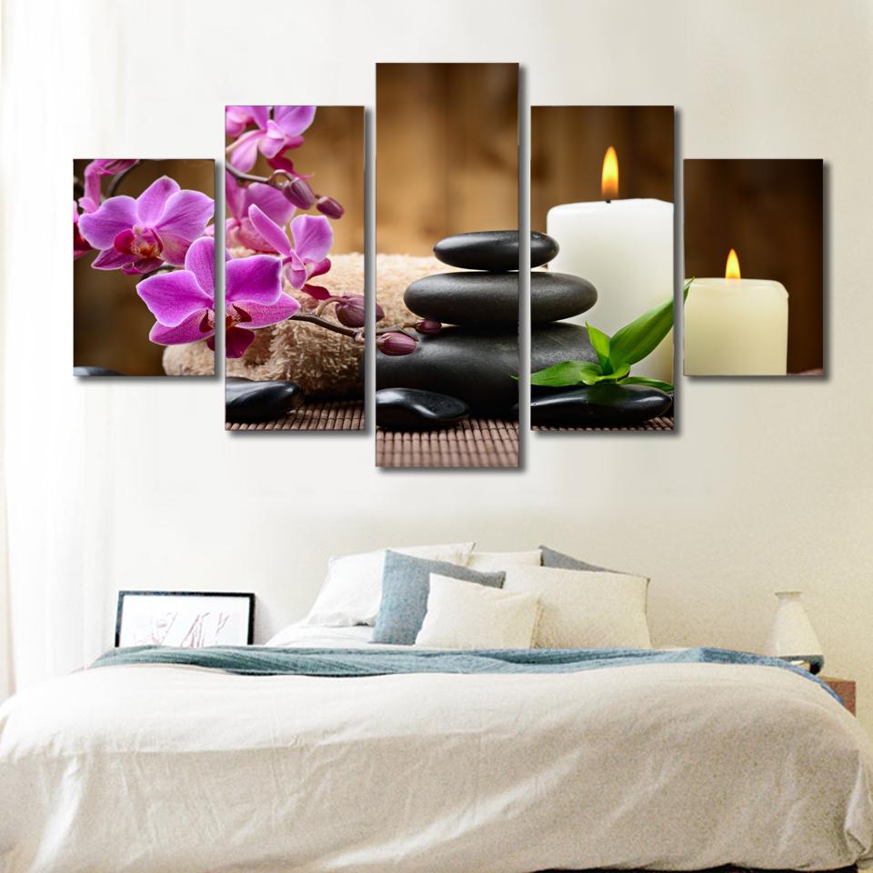 Candle Orchid Meditation – Flower Canvas Wall Art