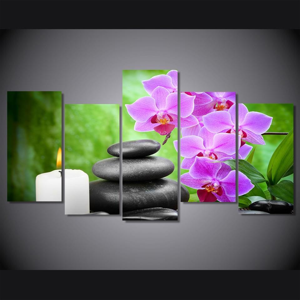 Candles Orchids Bamboo – Nature Canvas Wall Art