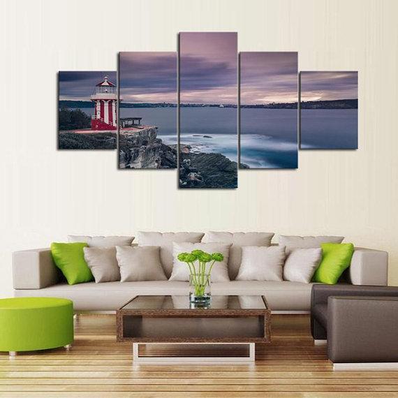 Candy Stripe Lighthouse – Nature Canvas Wall Art
